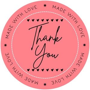 Thank You Sticker Pink Labels